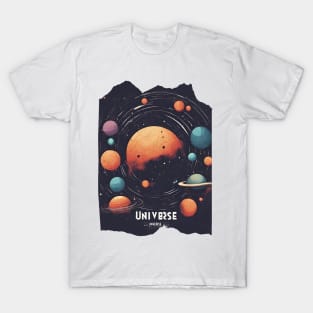 Celestial Odyssey Universe Outer Space Planets T-Shirt